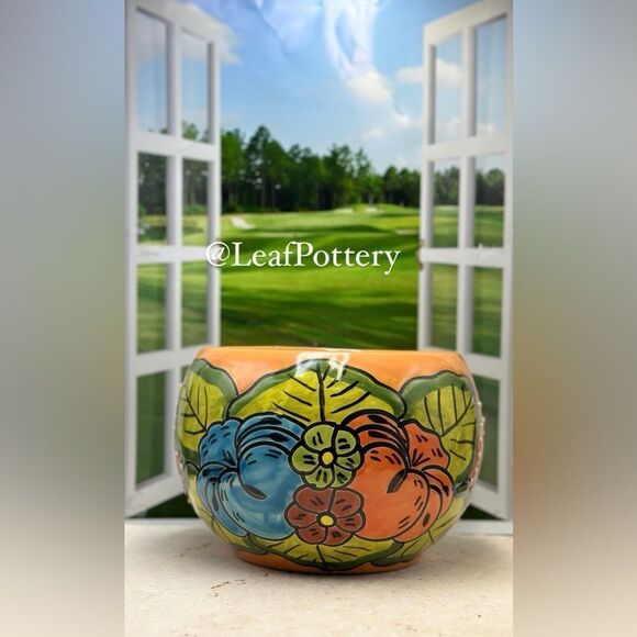 Aurelia Talavera Handmade Multi Colored Ceramic Planter Pot - Picture 9 of 9